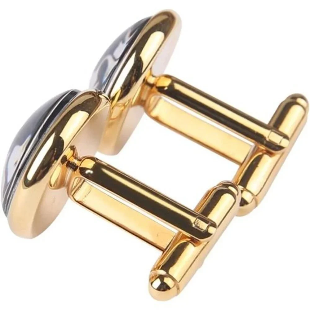 Men's Vintage Earth Cufflinks Tie Clip Set